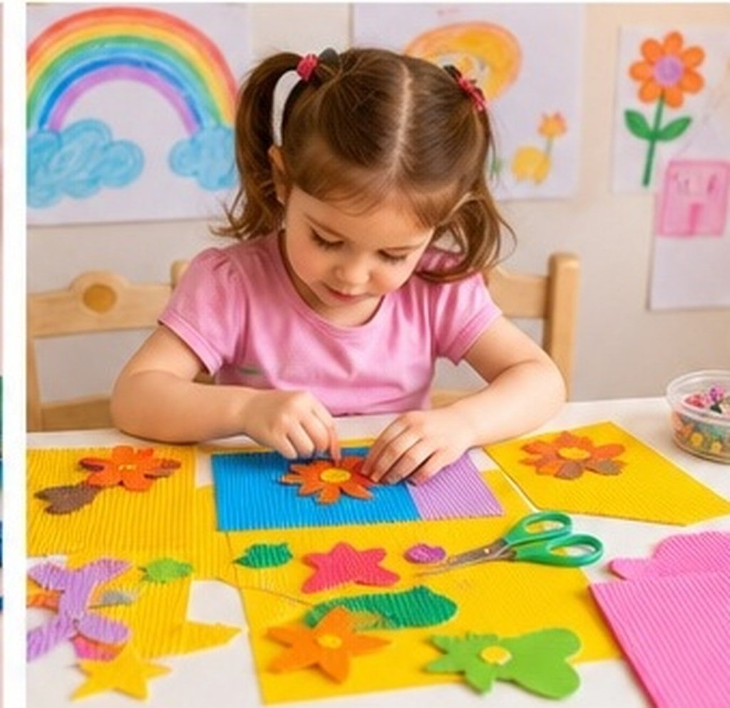 Art Craft With Paper - 40Pcs Multi Colored Corrugated Paper Thick