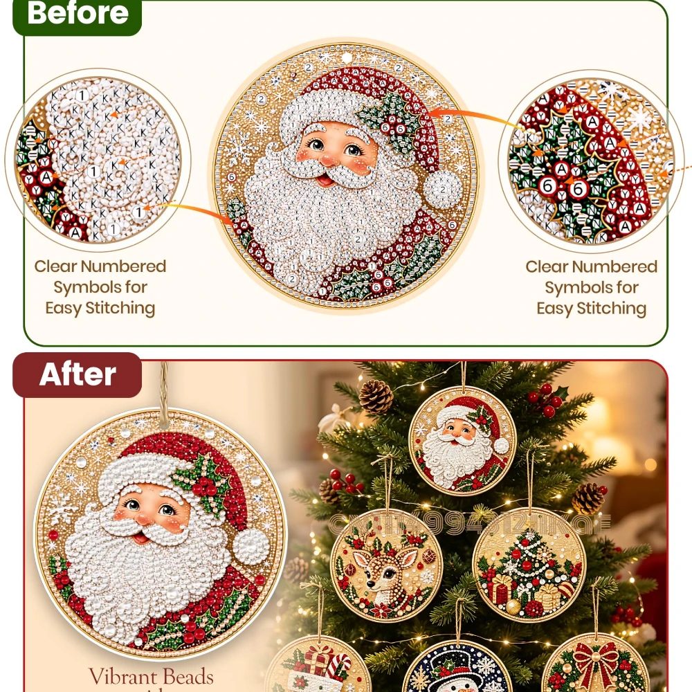 6PCS Christmas Ornaments DIY P - Art Craft Kit 评论和价格
