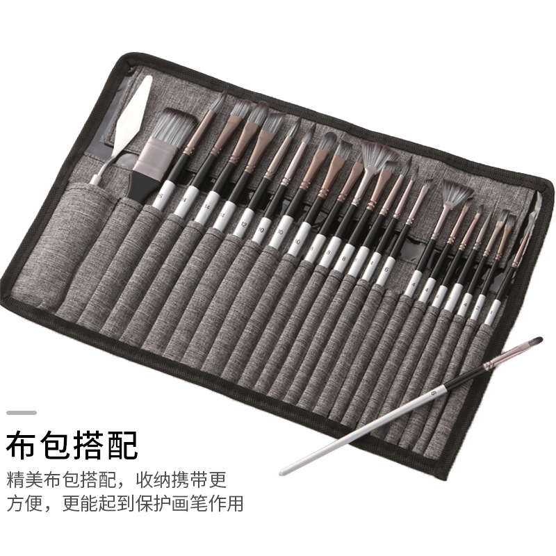 24 Piece Paint Brush Set with  - Gouache Paint Set 评论和价格